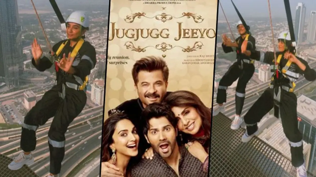 Jug Jugg Jeeyo actor Prajakta Koli dances to ‘Nach Punjaban’ while hanging from 54th Floor