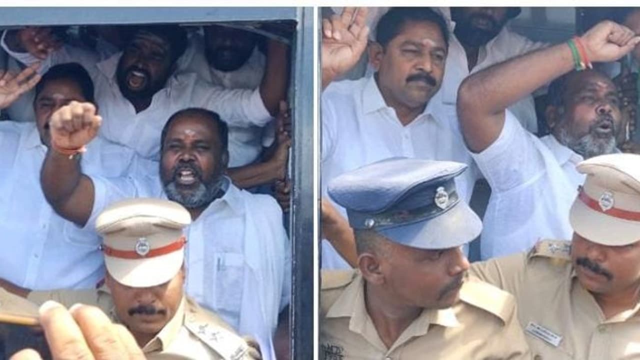 முன்னாள் அமைச்சர் ஆர்.பி.உதயகுமாரை குண்டு கட்டாக கைது செய்த போலீஸ்..! அதிமுகவினர் அதிர்ச்சி