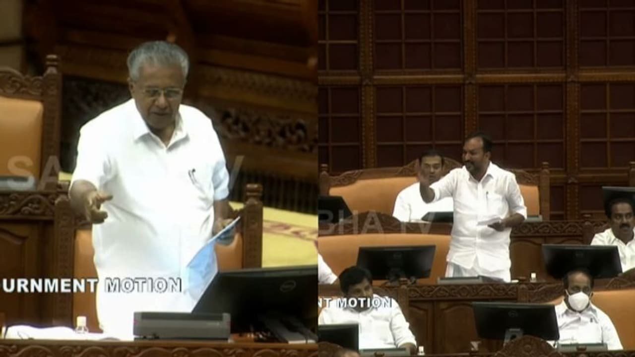 എകെജി സെന്റർ ആക്രമണത്തിലെ അടിയന്തര പ്രമേയം, നിയമസഭയിൽ രൂക്ഷമായ വാദപ്രതിവാദം