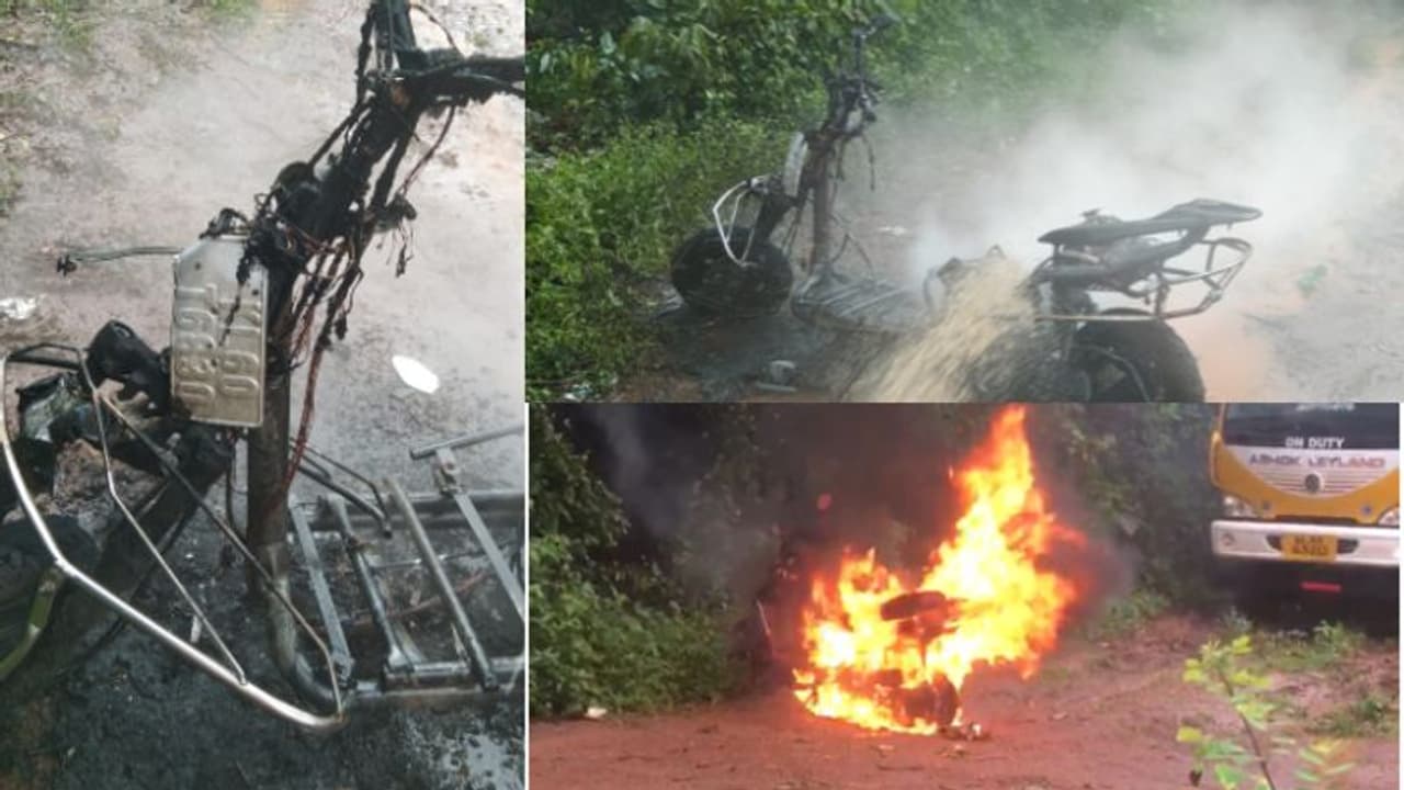 കഞ്ഞങ്ങാട് മരത്തിന് നിർത്തിയിട്ട ഇലക്ട്രിക് ബൈക്ക് കത്തി നശിച്ചു