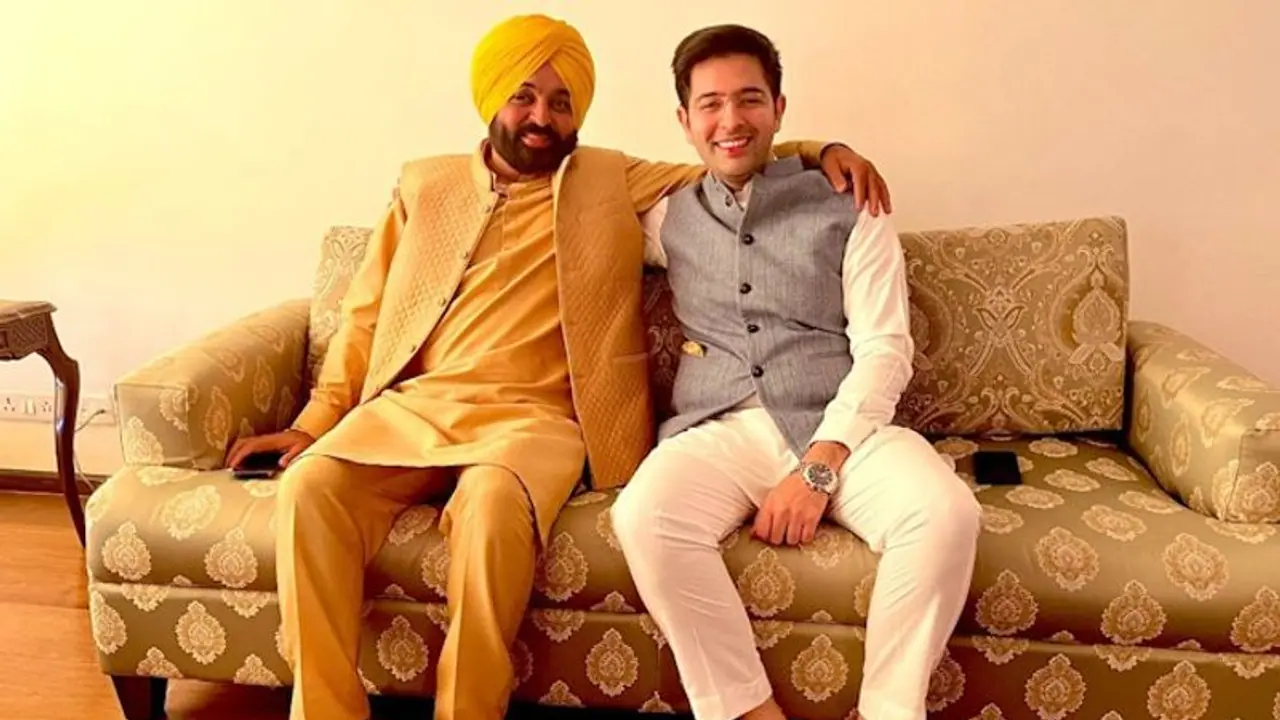 Watch: Bhagwant Mann breaks into Bhangra in Gujarat, Raghav Chadha sticks to Garba