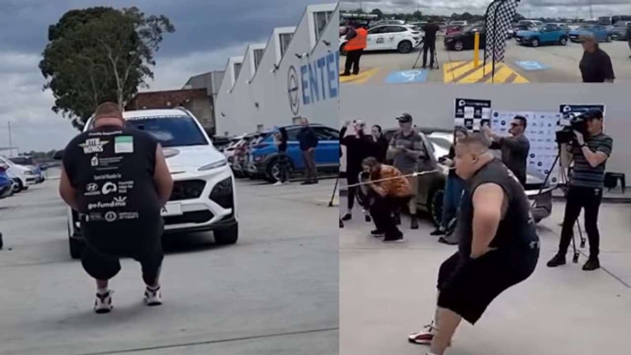 என்னது இத்தனையா? ஒரே சமயத்தில் அதிக கார்களை இழுத்து கின்னஸ் சாதனை படைத்த நபர்..! 