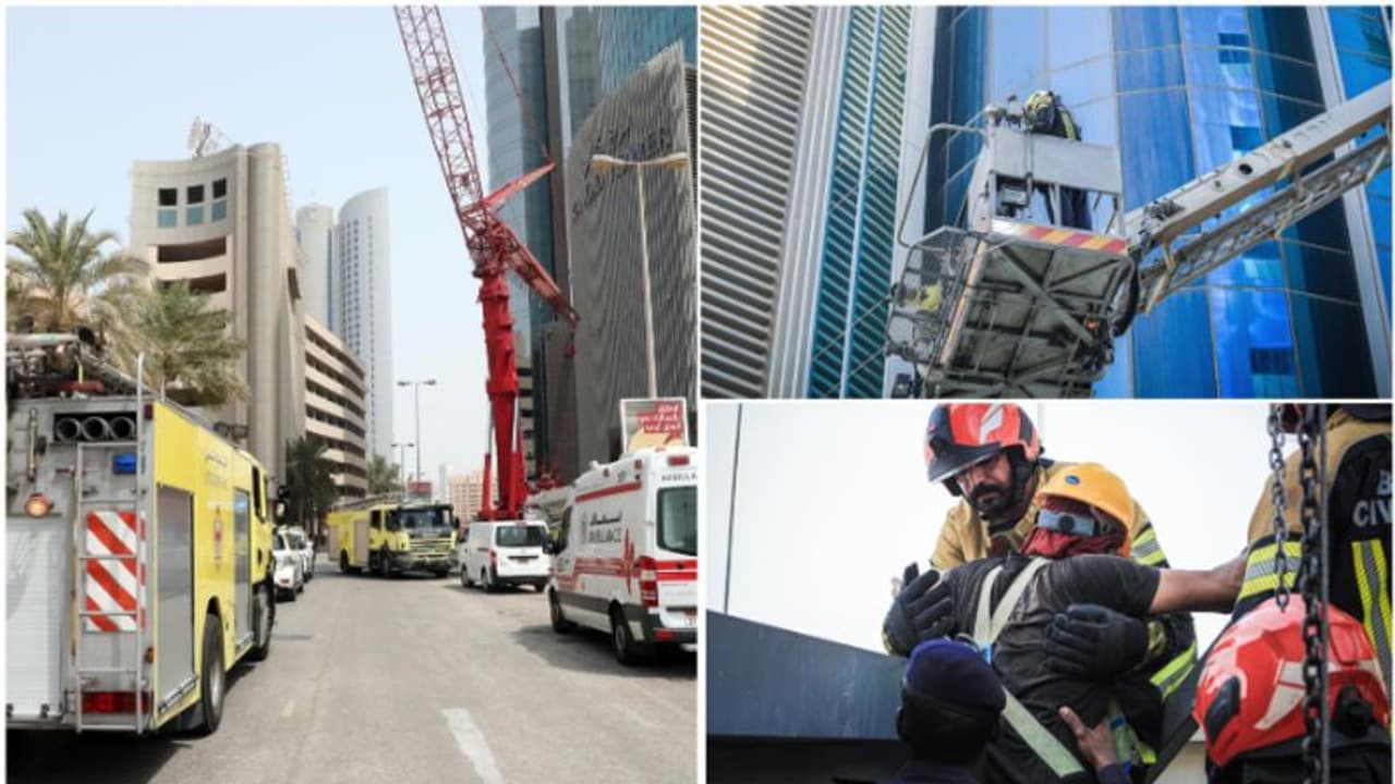 ഗ്ലാസ് വൃത്തിയാക്കുന്നതിനിടെ ക്രെയിന് തകരാറിലായി; 17 ാം നിലയില് കുടുങ്ങിയ തൊഴിലാളികളെ രക്ഷപ്പെടുത്തി ഗ്ലാസ് വൃത്തിയാക്കുന്നതിനിടെ ക്രെയിന് തകരാറിലായി; 17 ാം നിലയില് കുടുങ്ങിയ തൊഴിലാളികളെ രക്ഷപ്പെടുത്തി