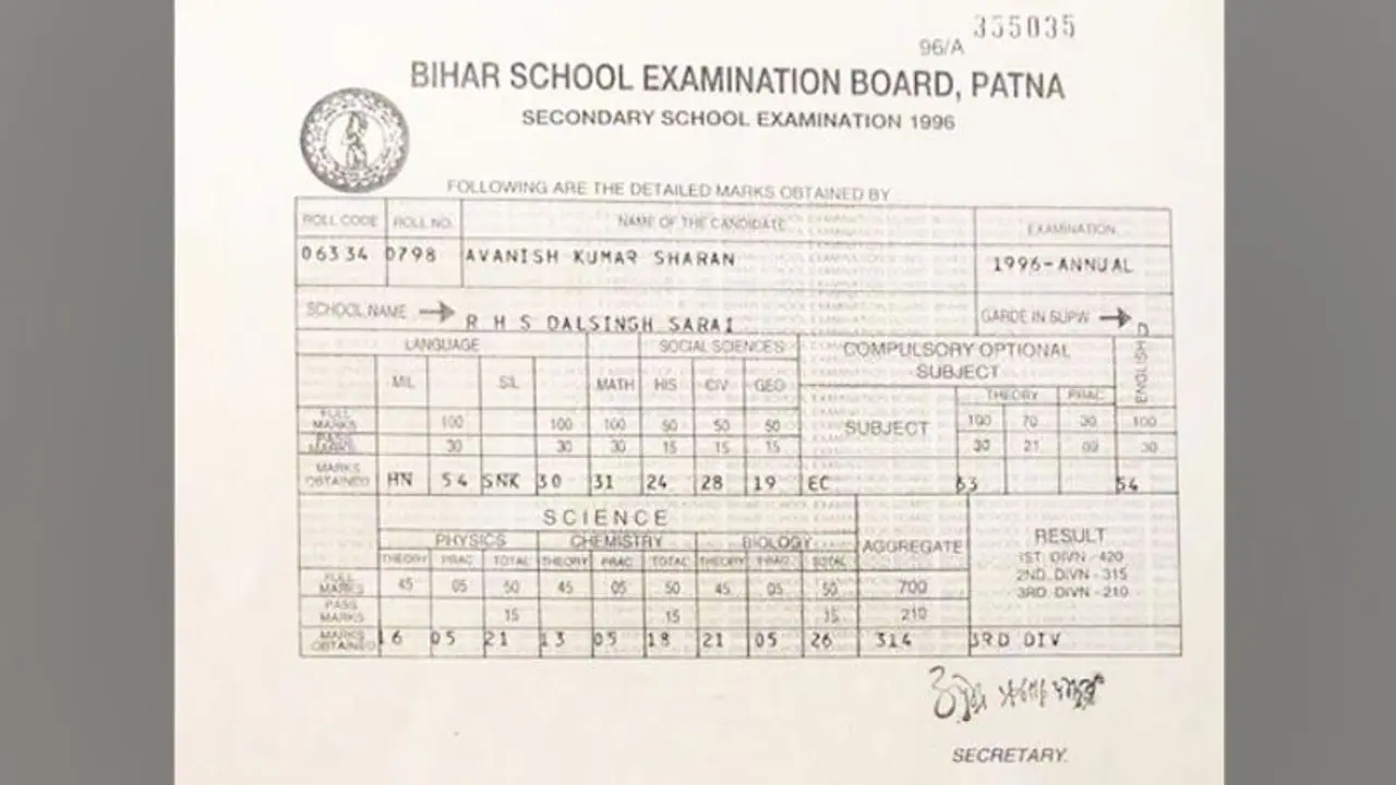 IAS officer shares class 10th mark sheet image; netizens inspired IAS officer shares class 10th mark sheet image; netizens inspired