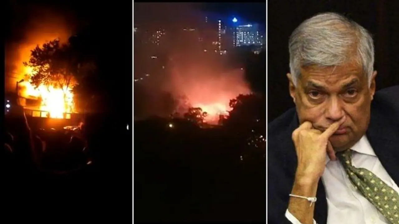 கொளுந்து விட்டு எரியும் பிரதமர் ரணில் விக்ரமசிங்கே வீடு.. போராட்டக்காரர்கள் தீ வைப்பு வைரல் வீடியோ !