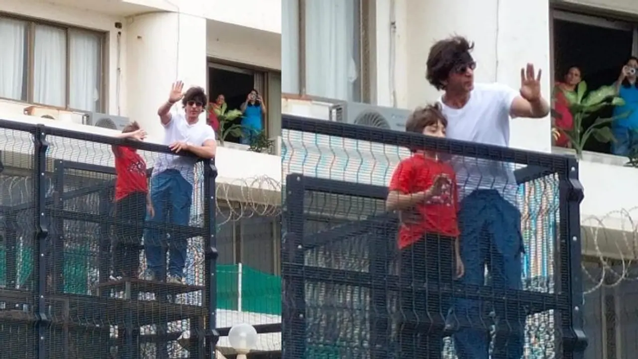 Shahrukh Khan : ആരാധകരെ നിരാശരാക്കാതെ ഷാരൂഖ് ഖാന്‍; ഈദിന് മകന്‍ അബ്രാമിനൊപ്പം മന്നത്തിന്‍റെ ബാല്‍ക്കണിയില്‍