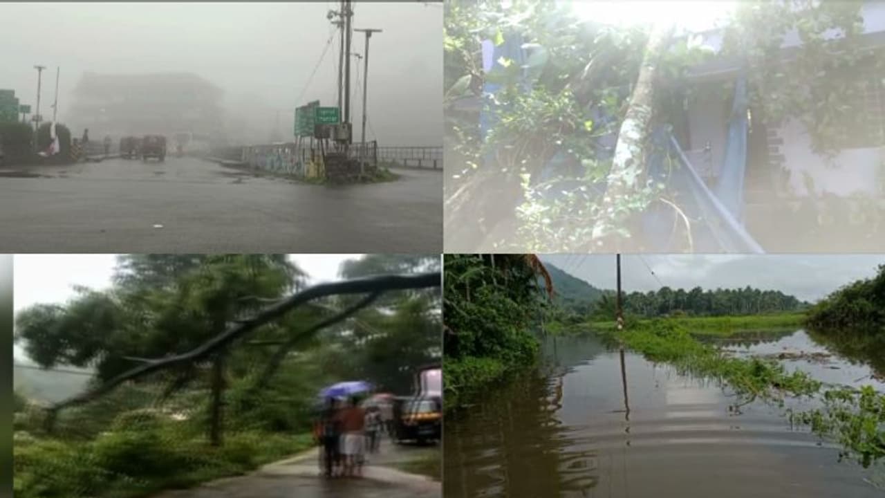 സംസ്ഥാനത്ത് ശക്തമായ മഴയും കാറ്റും തുടരുന്നു; മരങ്ങൾ കടപുഴകി, വീടുകൾക്കും വാഹനങ്ങൾക്കും കേടുപാട്
