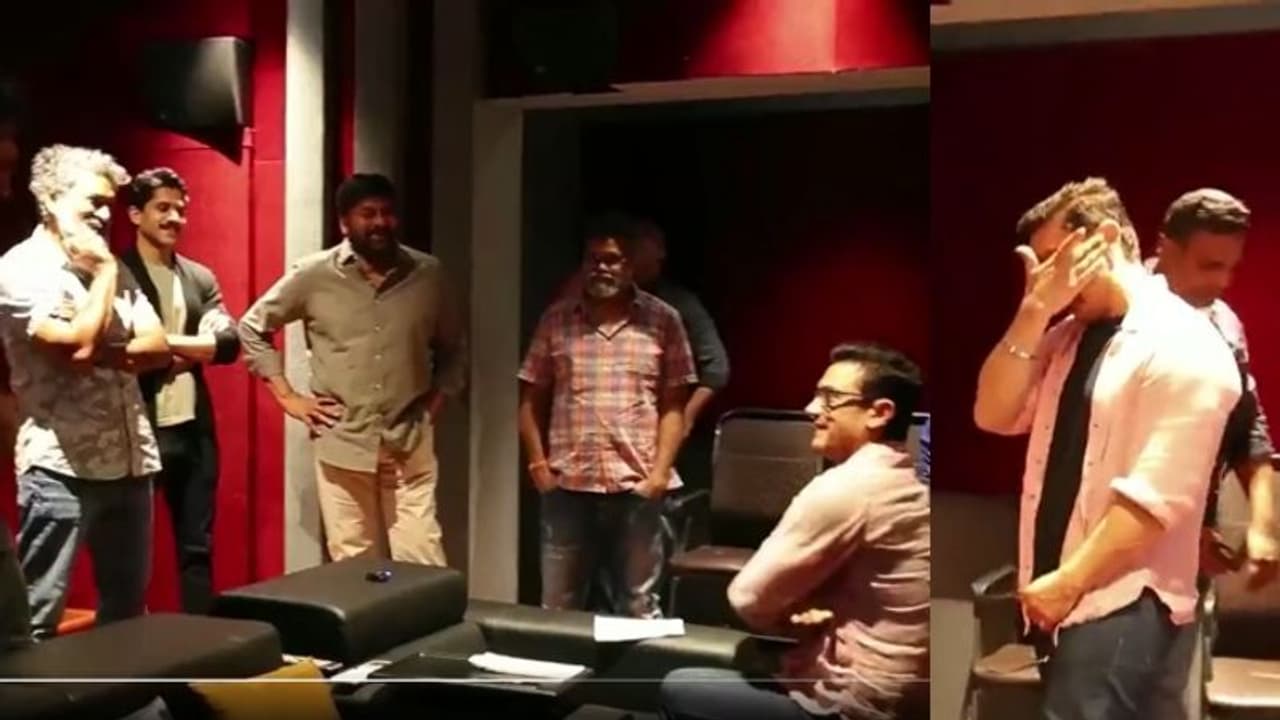 Laal Singh Chaddha : ചിരഞ്ജീവിയുടെ വീട്ടില്‍ 'ലാല്‍ സിംഗ് ഛദ്ദ' പ്രിവ്യൂ; വികാരാധീനനായി ആമിര്‍ ഖാന്‍