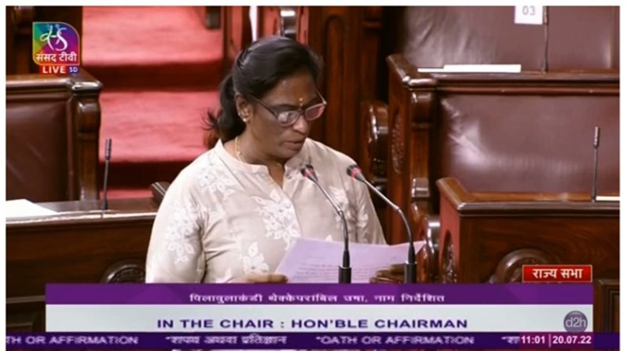 ഇനി ' പിടി ഉഷ എം പി' , രാജ്യസഭാംഗമായി സത്യപ്രതിജ്ഞ ചെയ്തു, ഹിന്ദിയിലെ സത്യപ്രതിജ്ഞക്ക് മോദിയുടെ അഭിനന്ദനം