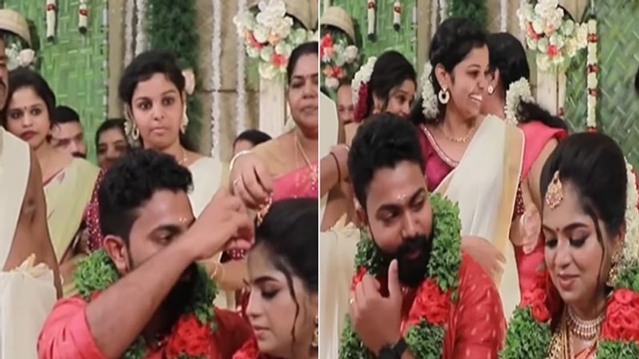 दुल्हन की मांग भरते वक्त दूल्हा नहीं कर पाया खुद को कंट्रोल, कर डाली क्यूट सी हरकत, देखें Video