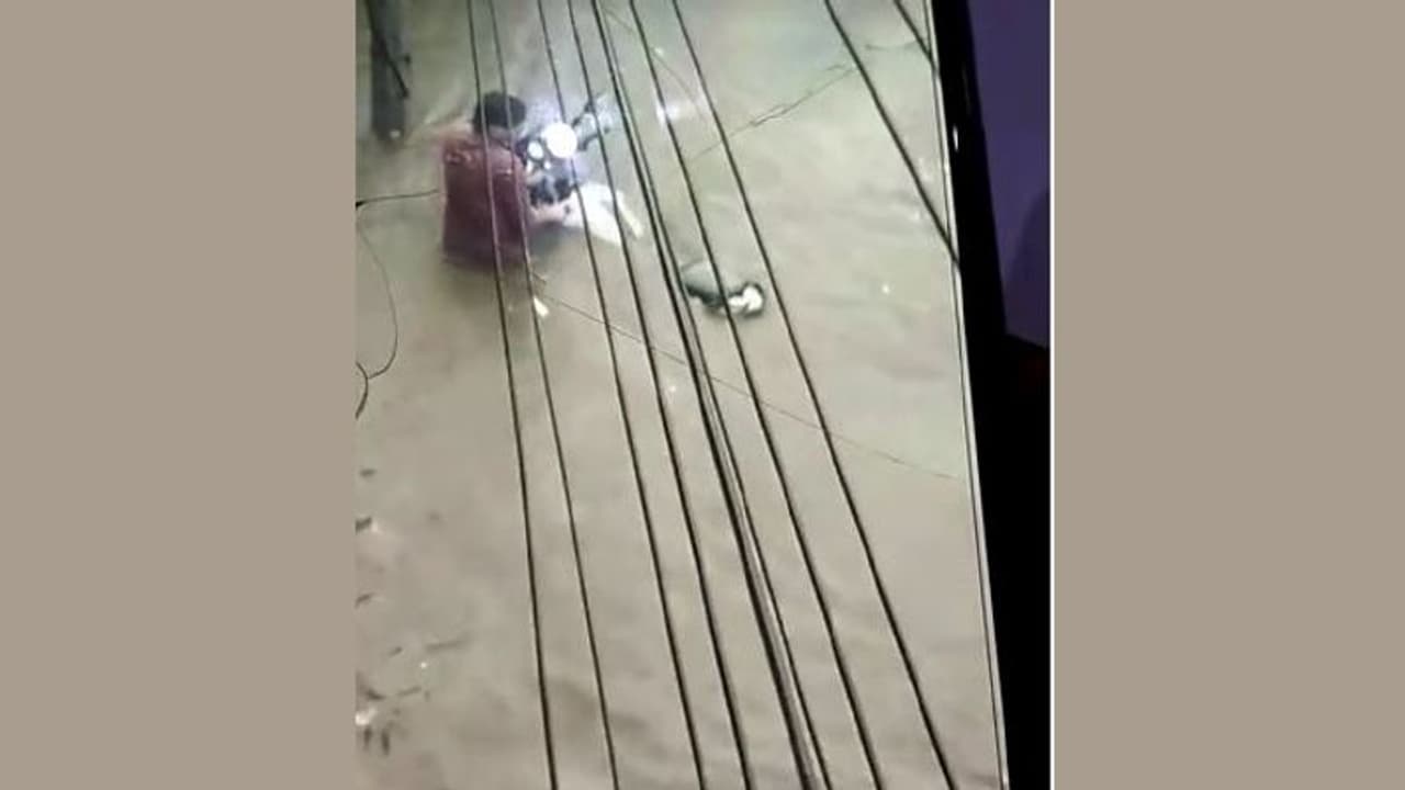 जयपुर में कुछ घंटों में इतना पानी बरसा कि चलती बाइक हो गई गायब, ड्रेनेज सिस्टम की खुली पोल जयपुर में कुछ घंटों में इतना पानी बरसा कि चलती बाइक हो गई गायब, ड्रेनेज सिस्टम की खुली पोल