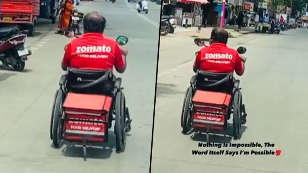 Watch: Specially abled Zomato representative delivering food in a wheelchair, viral video inspired netizens