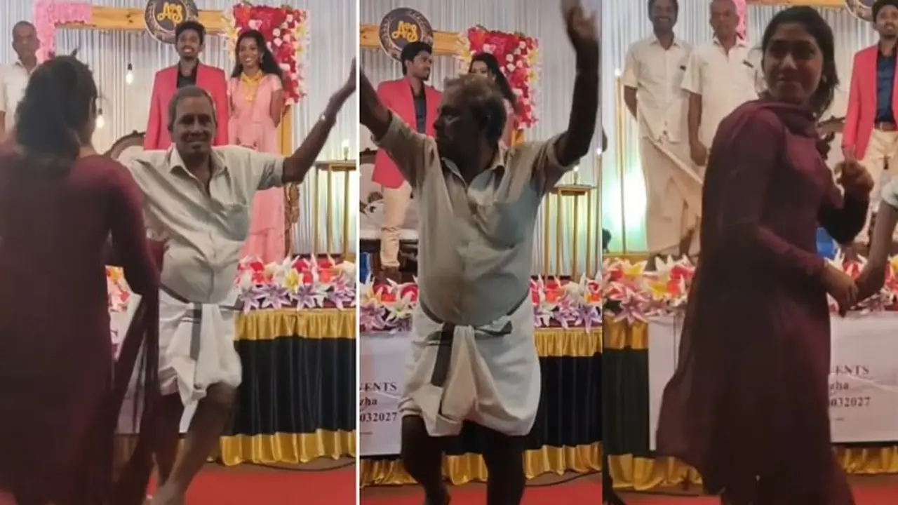 ಮದ್ವೆ ಮನೆಯಲ್ಲಿ ಅಜ್ಜನ ಸಖತ್ ಸ್ಟೆಪ್‌ : ಪಂಚೆ ಎತ್ತಿಕಟ್ಟಿ ಕುಣಿತಿದ್ದ ತಾತನಿಗೆ ಮೊಮ್ಮಗಳ ಸಾಥ್‌