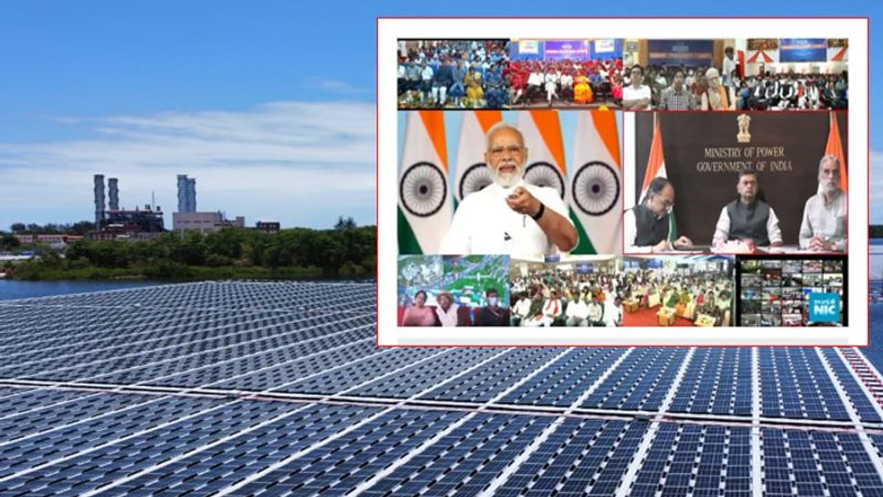 పెద్దపల్లి జిల్లా: నీటిపై తేలియాడే సోలార్ ప్లాంట్‌‌ను ప్రారంభించిన మోడీ