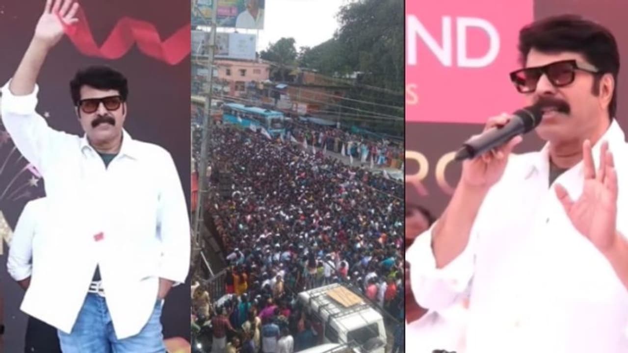 മമ്മൂട്ടിയുടെ ഒന്നൊന്നര വരവ്, ജന സാ​ഗരം, 'എത്രയും വേഗം പരിപാടി തീര്‍ക്കണ'മെന്ന് താരം !