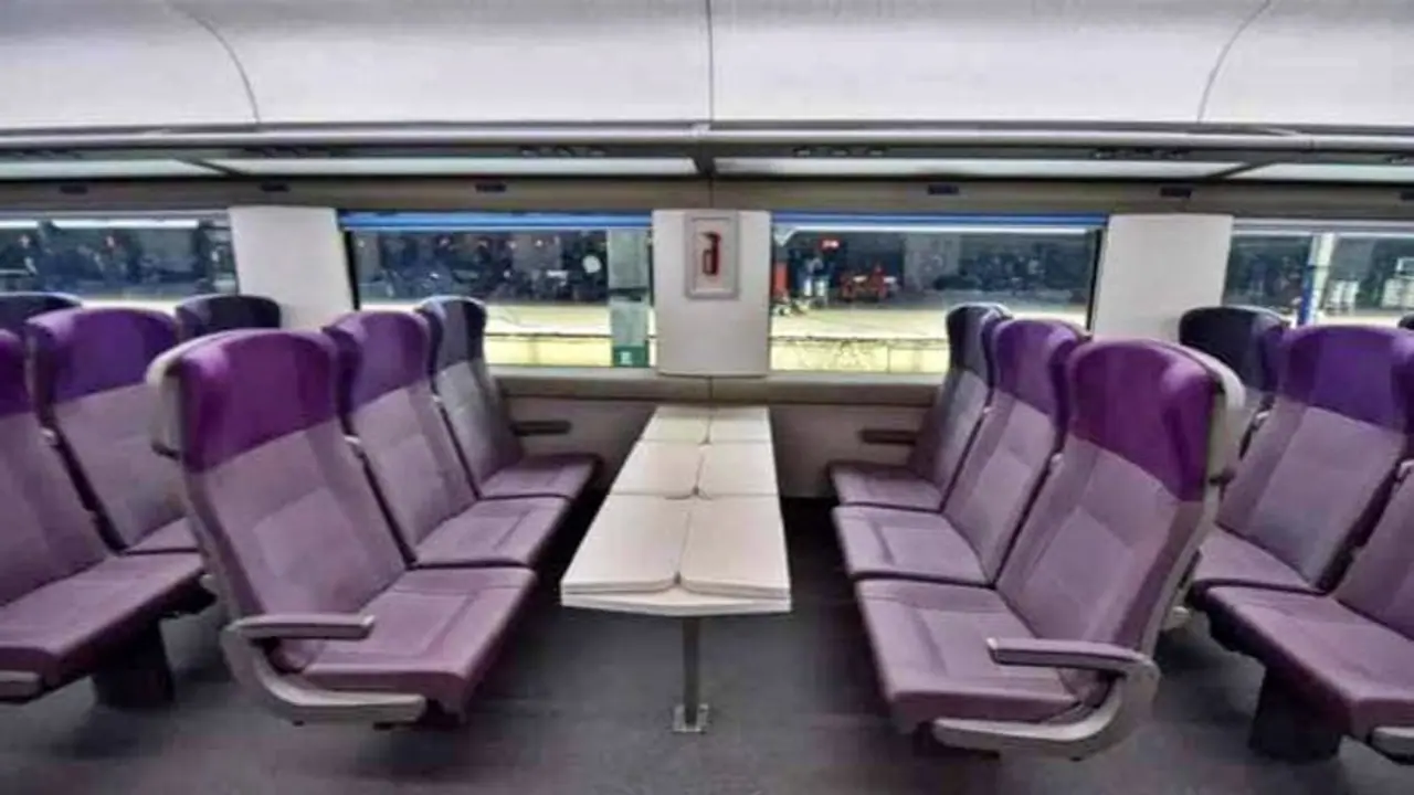 वंदे भारत ट्रेन में लगेंगी टाटा स्टील की बनाई बेहद खास सीटें इसे 180 डिग्री तक घुमा सकेंगे यात्री वंदे भारत ट्रेन में लगेंगी टाटा स्टील की बनाई बेहद खास सीटें इसे 180 डिग्री तक घुमा सकेंगे यात्री