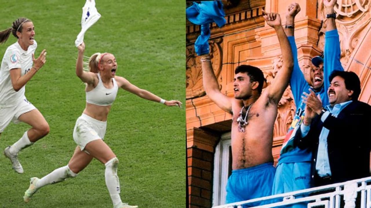 সৌরভের লর্ডসের স্মৃতি মনে করালেন কেলি, মহিলা ইউরো ফাইনালে গোল করে ছুটলেন জার্সি খুলে সৌরভের লর্ডসের স্মৃতি মনে করালেন কেলি, মহিলা ইউরো ফাইনালে গোল করে ছুটলেন জার্সি খুলে