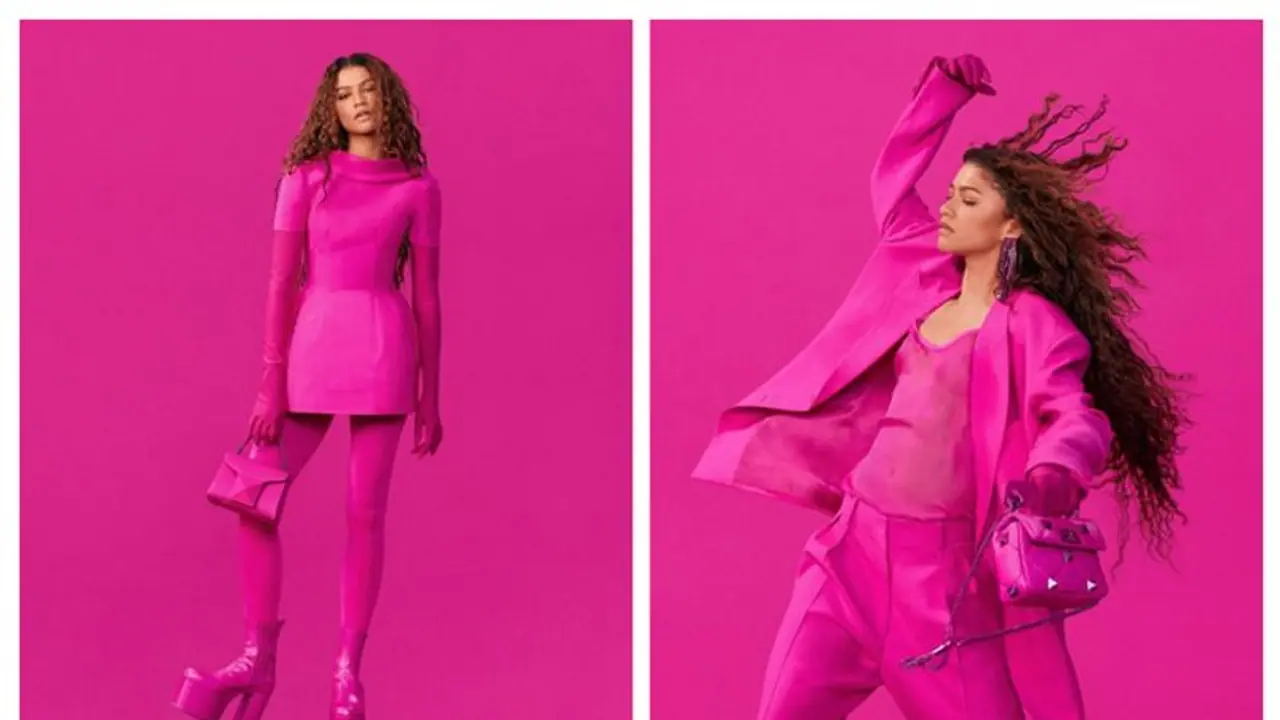 Zendaya looks pretty in pink in Valentino’s latest campaign