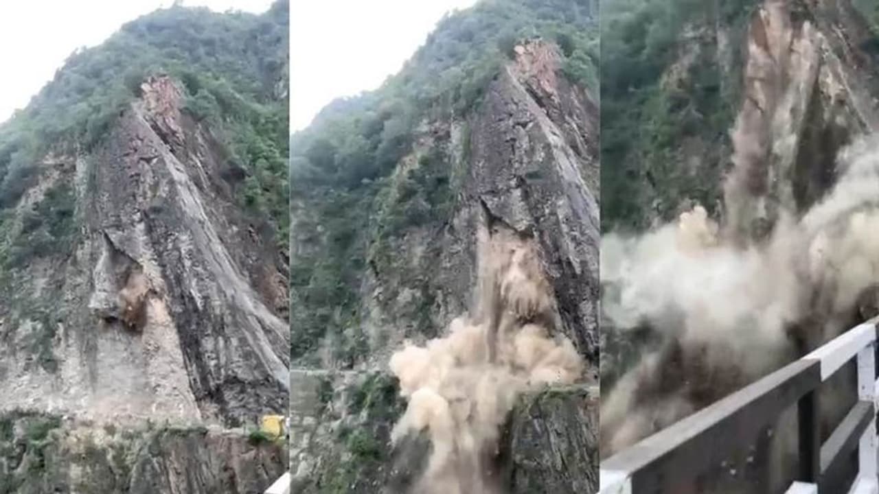 चंबा में अचानक टूटकर गिरने लगा पहाड़, देखिए लैंडस्लाइड का खतरनाक वीडियो 