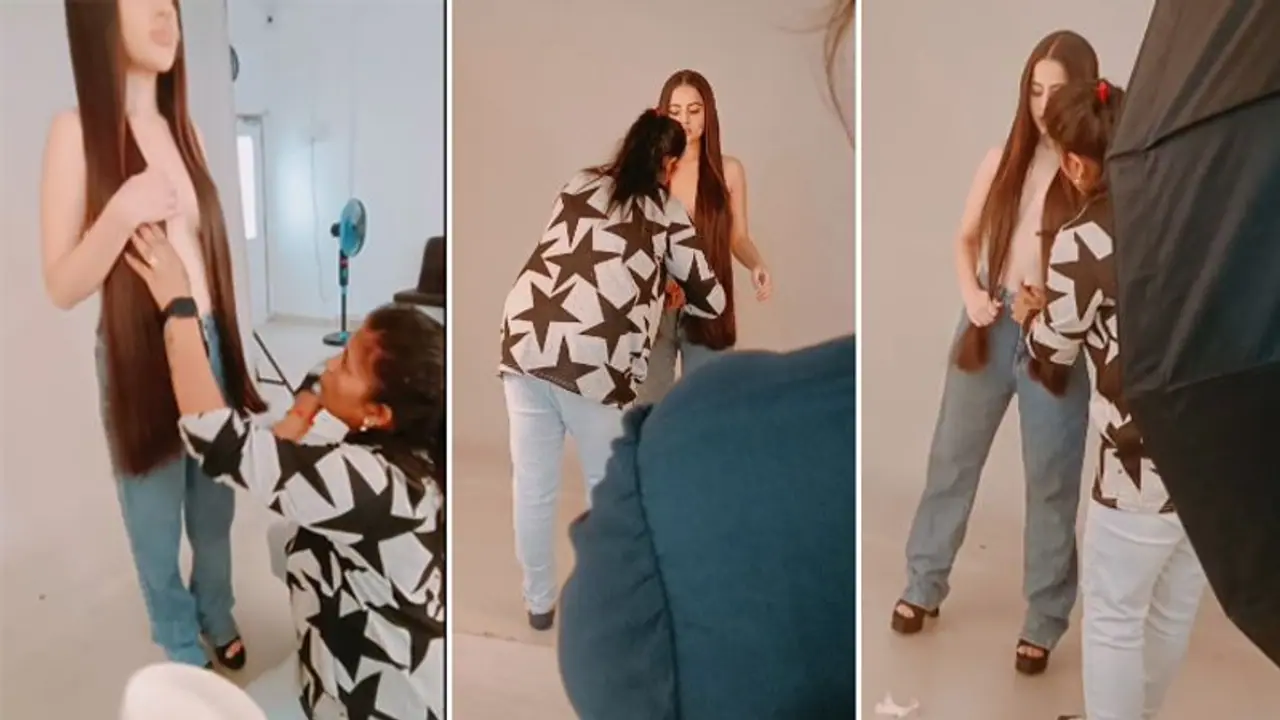 TOPLESS फोटोशूट के लिए ऐसे तैयार हुईं उर्फी जावेद, VIDEO में तस्वीरें खींचने वाला भी दिख गया