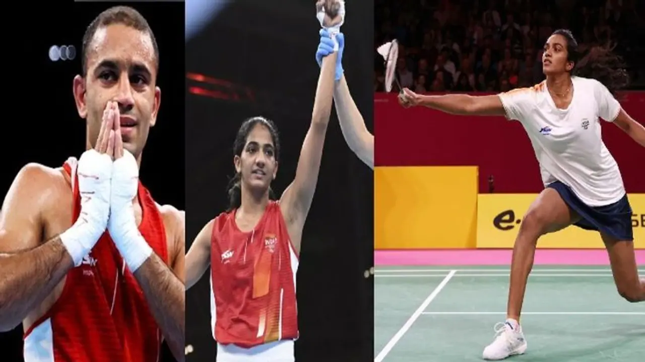 காமன்வெல்த்: இந்திய பாக்ஸர்கள் அமித் பங்கல், நீத்து தங்கம் வென்றனர்..! வெள்ளியை உறுதி செய்த பி.வி.சிந்து காமன்வெல்த்: இந்திய பாக்ஸர்கள் அமித் பங்கல், நீத்து தங்கம் வென்றனர்..! வெள்ளியை உறுதி செய்த பி.வி.சிந்து