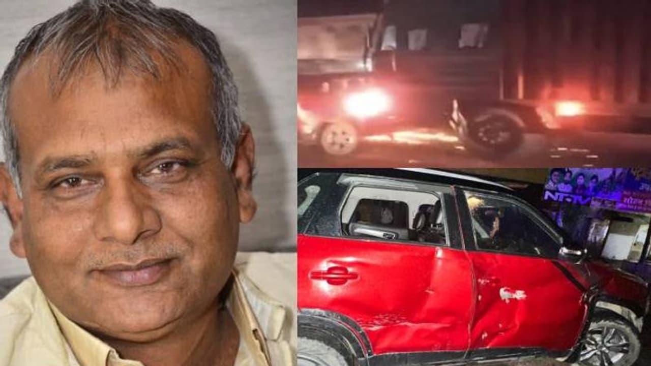 യുപിയിൽ സമാജ്‍വാദി നേതാവിന്റെ കാര്‍ ഇടിച്ചിട്ട് ട്രക്ക്, അര കിലോമീറ്റര്‍ തള്ളി നീക്കി