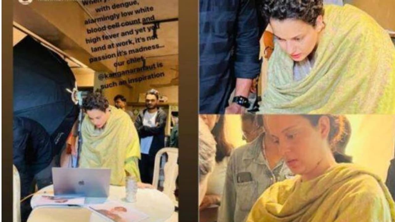 അസുഖ ബാധിതയായിട്ടും 'എമര്ജന്സി'യുടെ സെറ്റിലെത്തി കങ്കണ അസുഖ ബാധിതയായിട്ടും 'എമര്ജന്സി'യുടെ സെറ്റിലെത്തി കങ്കണ