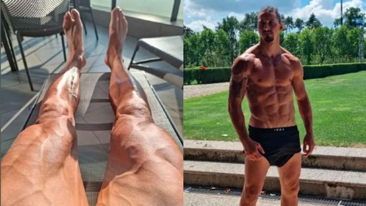 'Are you human?' Zlatan Ibrahimovic fans stunned after AC Milan star shows off muscular legs post surgery