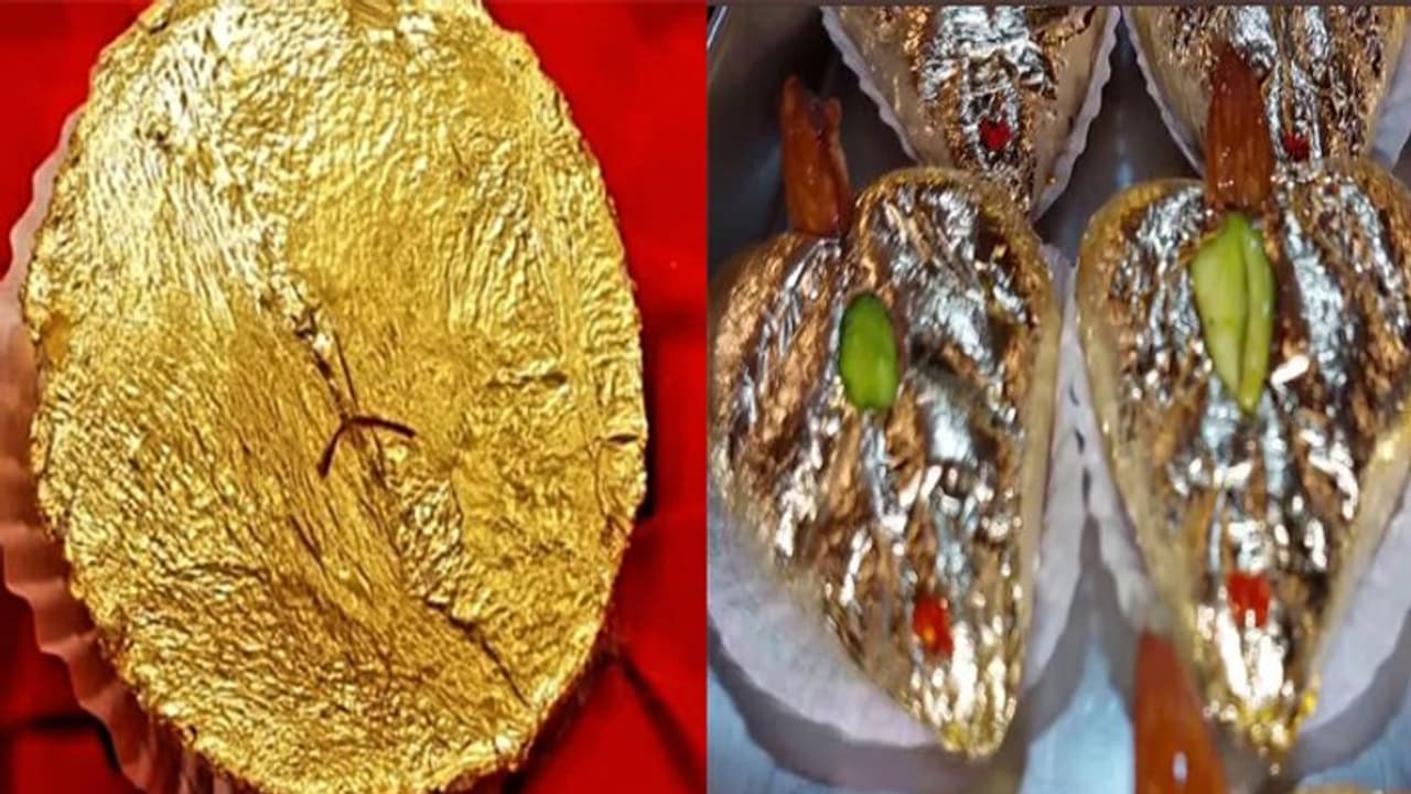 गोल्ड घेवर से लेकर बर्फी तक रक्षाबंधन के मौके पर बनीं सोने की ये मिठाइयां, कीमत जानकर रह जाएंगे हैरान गोल्ड घेवर से लेकर बर्फी तक रक्षाबंधन के मौके पर बनीं सोने की ये मिठाइयां, कीमत जानकर रह जाएंगे हैरान