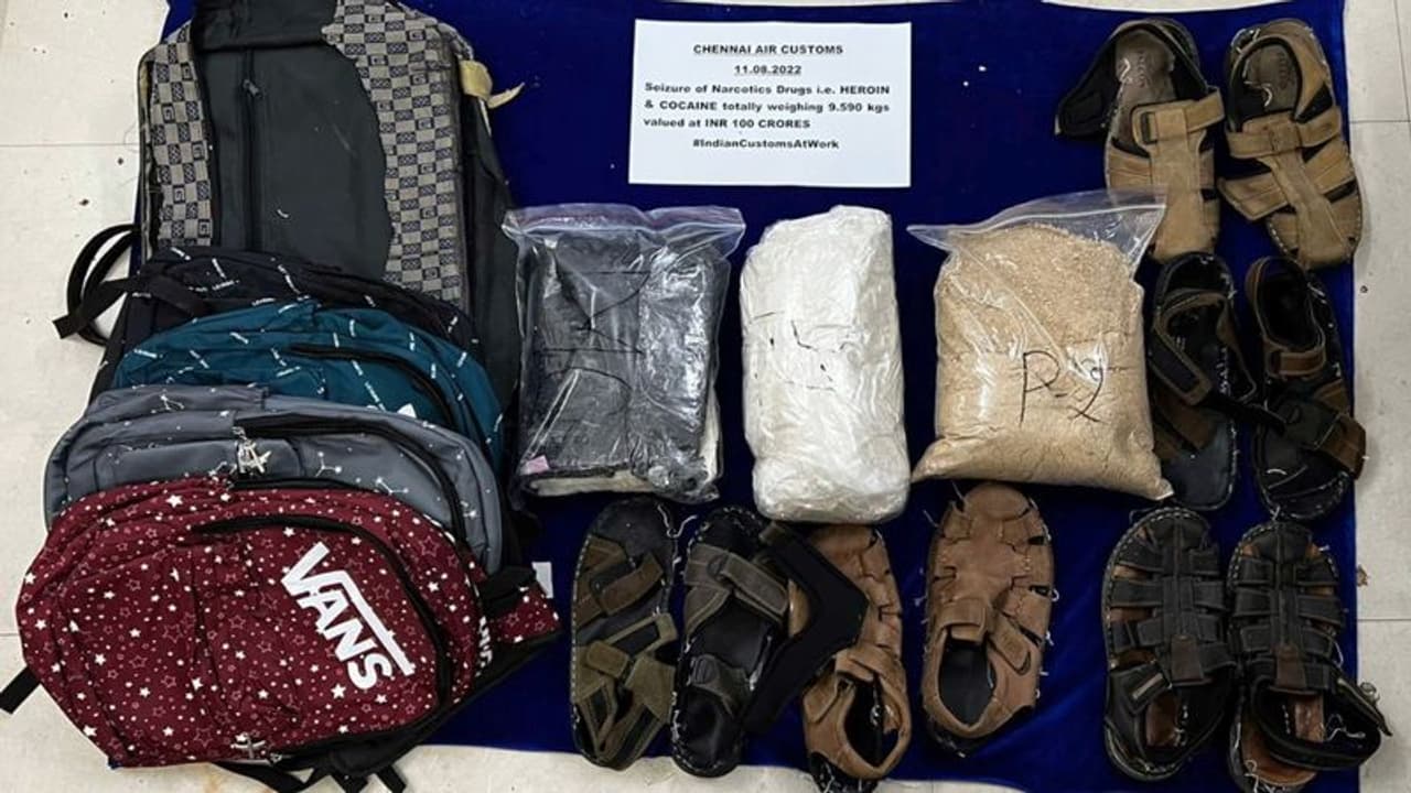ചെന്നൈ വിമാനത്താവളത്തിൽ 100 കോടിയുടെ മയക്കുമരുന്നുവേട്ട