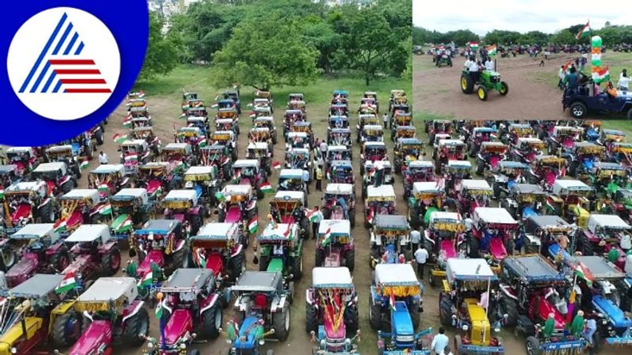 INDIA@75: ಅರಭಾವಿ ಕ್ಷೇತ್ರದಲ್ಲಿ ನಯನ ಮನೋಹರ ರೈತರ Tractor rally!