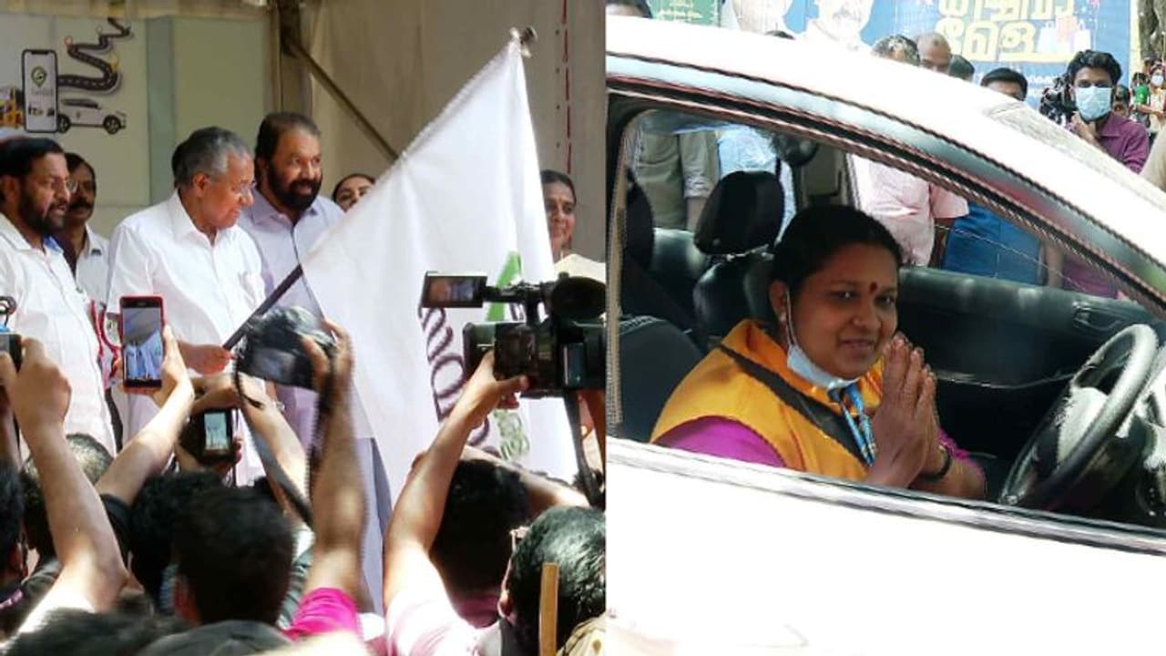 'കേരള സവാരി' ഫ്ലാഗ് ഓഫ് ചെയ്തു; സംസ്ഥാന സർക്കാരിന്റെ ഓൺലൈൻ ടാക്സി സർവീസ് നിരത്തിൽ 'കേരള സവാരി' ഫ്ലാഗ് ഓഫ് ചെയ്തു; സംസ്ഥാന സർക്കാരിന്റെ ഓൺലൈൻ ടാക്സി സർവീസ് നിരത്തിൽ