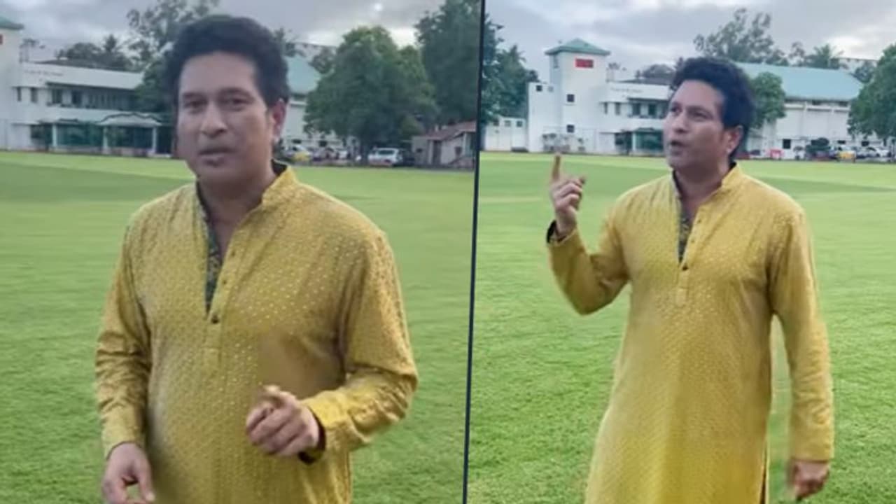 Sachin Tendulkar remembers his early days while visiting PYC Gymkhana in Pune; watch the video Sachin Tendulkar remembers his early days while visiting PYC Gymkhana in Pune; watch the video