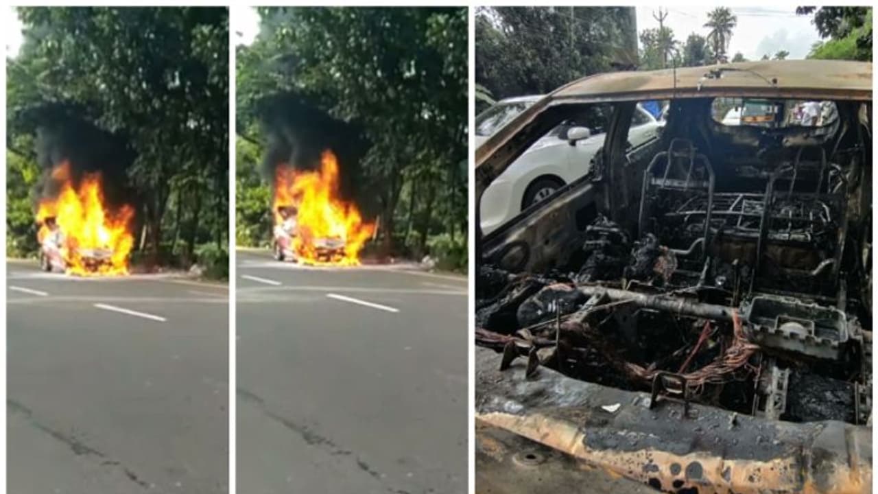 കാറും ബൈക്കും കൂട്ടിയിടിച്ചു, കാറ് കത്തി; സംഭവം എറണാകുളത്ത് കാറും ബൈക്കും കൂട്ടിയിടിച്ചു, കാറ് കത്തി; സംഭവം എറണാകുളത്ത്