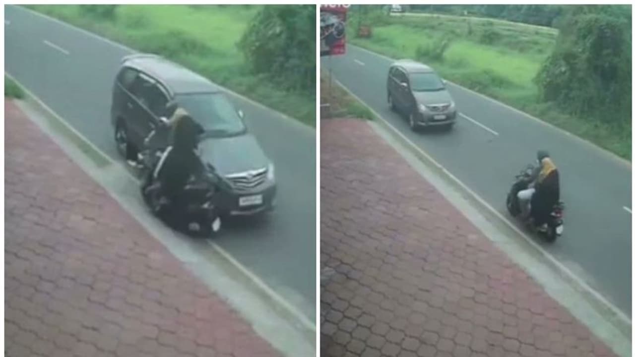 ചീറിപ്പാഞ്ഞെത്തി ഇന്നോവ ബൈക്ക് യാത്രികരെ ഇടിച്ചിട്ടു, യുവതി തെറിച്ച് മുകളിലേക്ക്; ഭര്ത്താവ് തല്ക്ഷണം മരിച്ചു ചീറിപ്പാഞ്ഞെത്തി ഇന്നോവ ബൈക്ക് യാത്രികരെ ഇടിച്ചിട്ടു, യുവതി തെറിച്ച് മുകളിലേക്ക്; ഭര്ത്താവ് തല്ക്ഷണം മരിച്ചു