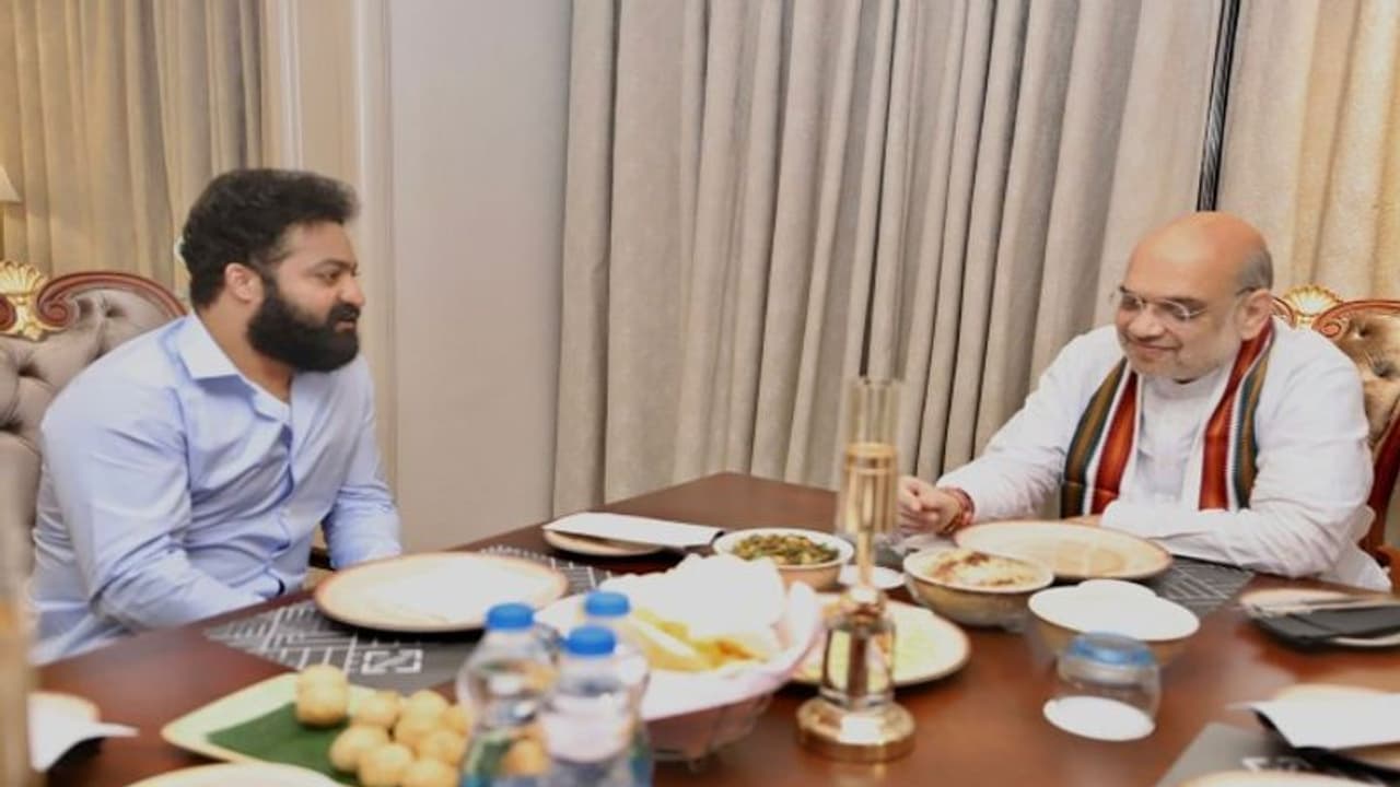 అమిత్ షాతో జూ. ఎన్టీఆర్ భేటీ: ఆంధ్ర సెటిలర్ల ఓట్లకు గాలం అమిత్ షాతో జూ. ఎన్టీఆర్ భేటీ: ఆంధ్ర సెటిలర్ల ఓట్లకు గాలం