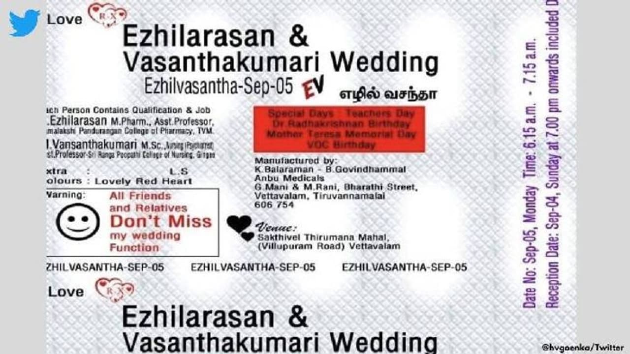 വൈറലായികൊണ്ടിരിക്കുന്ന ഫാർമസിസ്റ്റിന്റെ കല്ല്യാണക്കത്ത്, വല്ലാത്ത ക്രിയേറ്റിവിറ്റിയെന്ന് സോഷ്യൽ മീഡിയ വൈറലായികൊണ്ടിരിക്കുന്ന ഫാർമസിസ്റ്റിന്റെ കല്ല്യാണക്കത്ത്, വല്ലാത്ത ക്രിയേറ്റിവിറ്റിയെന്ന് സോഷ്യൽ മീഡിയ