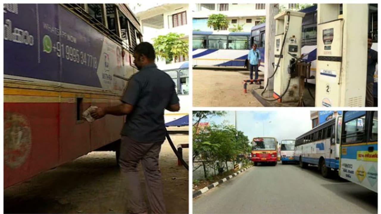 തിരുവനന്തപുരം ജില്ലയിൽ കെ എസ് ആർ ടി സിയിൽ വീണ്ടും ഡീസൽ പ്രതിസന്ധി,ഡീസൽ അടിക്കാൻ ബസുകളുടെ നീണ്ട നിര റോഡ് സൈഡിൽ