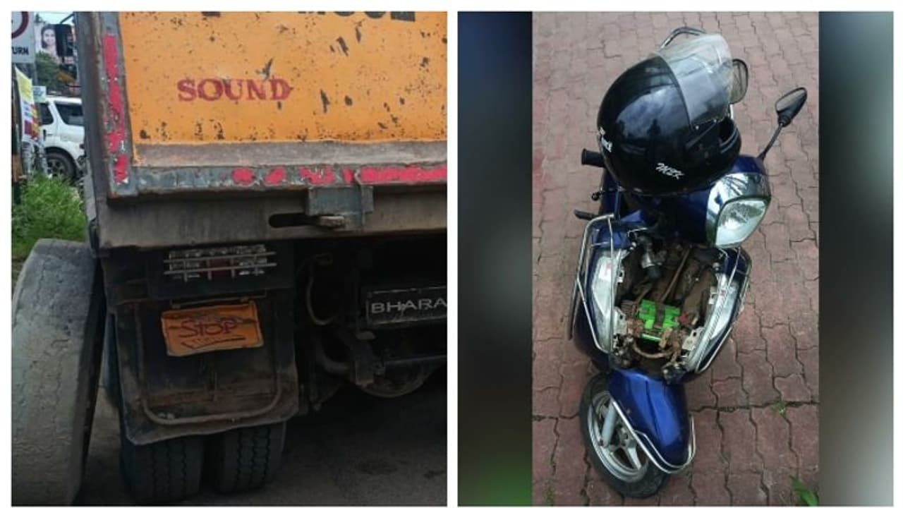 തൃശൂരിൽ ടോറസ് ലോറിയുടെ ടയർ പൊട്ടിത്തെറിച്ചു, സ്കൂട്ടർ യാത്രികന് പരിക്ക്, ആശുപത്രിയില് പ്രവേശിപ്പിച്ചു തൃശൂരിൽ ടോറസ് ലോറിയുടെ ടയർ പൊട്ടിത്തെറിച്ചു, സ്കൂട്ടർ യാത്രികന് പരിക്ക്, ആശുപത്രിയില് പ്രവേശിപ്പിച്ചു