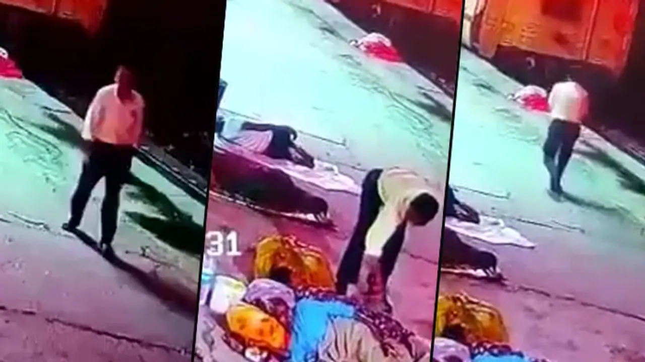 SHOCKING: Man caught on camera stealing a child sleeping next to mother; watch