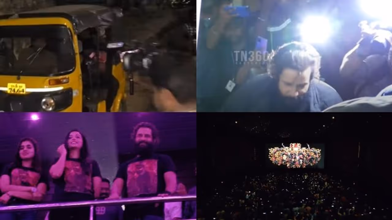 ഓട്ടോറിക്ഷയില്‍ വിക്രത്തിന്‍റെ അപ്രതീക്ഷിത എന്‍ട്രി; 'കോബ്ര' കാണാന്‍ പുലര്‍ച്ചെ ആരാധകര്‍ക്കൊപ്പം