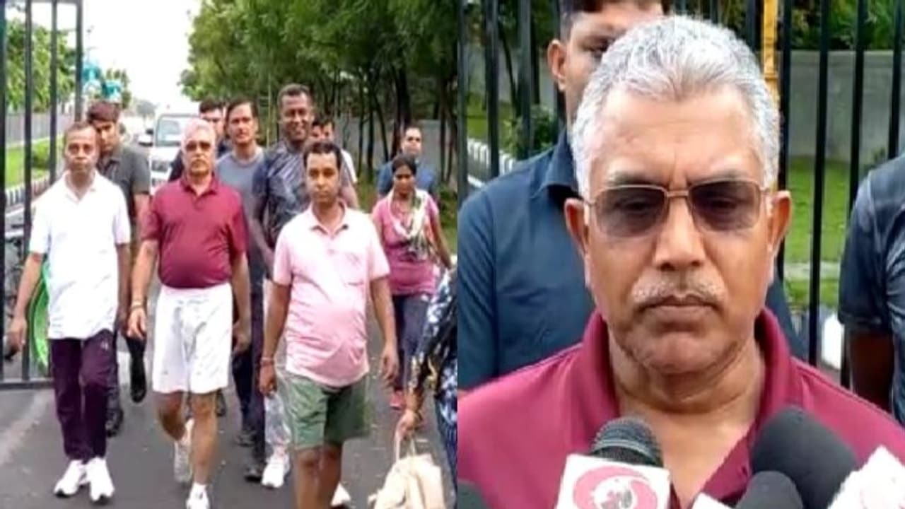 “আগামী দিনে পিসি ভাইপোকেও হয়তো কেষ্টর মতো মাটিতেই শুতে হবে”, নিউটাউনে প্রাতঃভ্রমণে বিরোধীদের দিলীপ বাণ