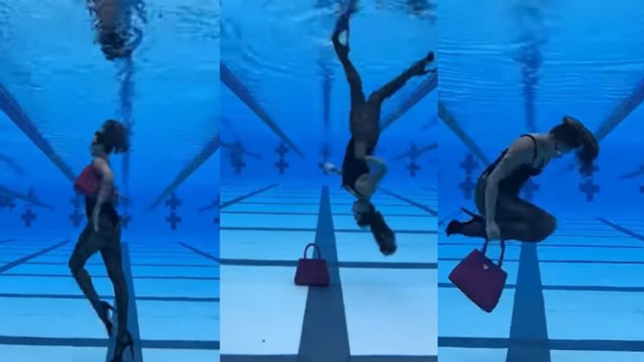 Viral Video: സ്വിമ്മിങ് പൂളിനടിയിൽ ക്യാറ്റ് വാക്കും പിന്നാലെ തലകുത്തി മറിയലും; വൈറലായി വീഡിയോ 