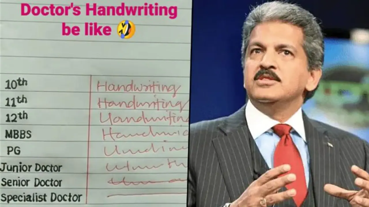 Anand Mahindra's post on handwriting of doctors goes viral; watch hilarious video Anand Mahindra's post on handwriting of doctors goes viral; watch hilarious video
