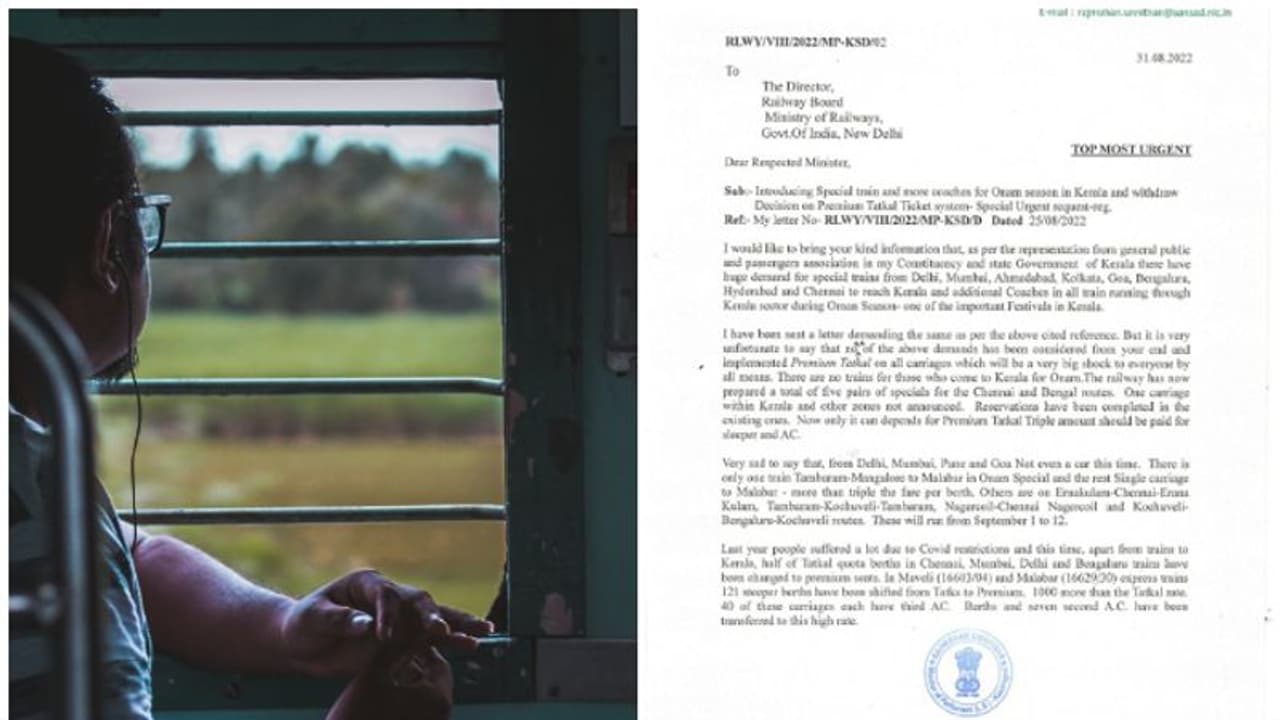 'ആവശ്യത്തിന് ഉപകരിക്കുംവിധം അധിക ട്രെയിനോ കോച്ചുകളോ ഇല്ല';ഓണത്തിന് നാടെത്താന് പരക്കംപാച്ചില്, എംപിയുടെ കത്ത് 'ആവശ്യത്തിന് ഉപകരിക്കുംവിധം അധിക ട്രെയിനോ കോച്ചുകളോ ഇല്ല';ഓണത്തിന് നാടെത്താന് പരക്കംപാച്ചില്, എംപിയുടെ കത്ത്