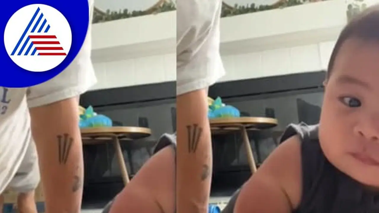 Viral Video : 6 ತಿಂಗಳ ಮಗುವಿಗೆ ಪುಷ್ ಅಪ್ ಹೇಳ್ಕೊಟ್ಟ ತಂದೆ