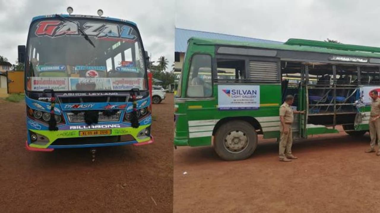 മത്സരയോട്ടം, ഒടുവിൽ അപകടം; പിടികൂടിയ സ്വകാര്യ ബസ്സുകളുടെ ഫിറ്റ്നസ് റദ്ദാക്കി മോട്ടോർ വാഹന വകുപ്പ് മത്സരയോട്ടം, ഒടുവിൽ അപകടം; പിടികൂടിയ സ്വകാര്യ ബസ്സുകളുടെ ഫിറ്റ്നസ് റദ്ദാക്കി മോട്ടോർ വാഹന വകുപ്പ്