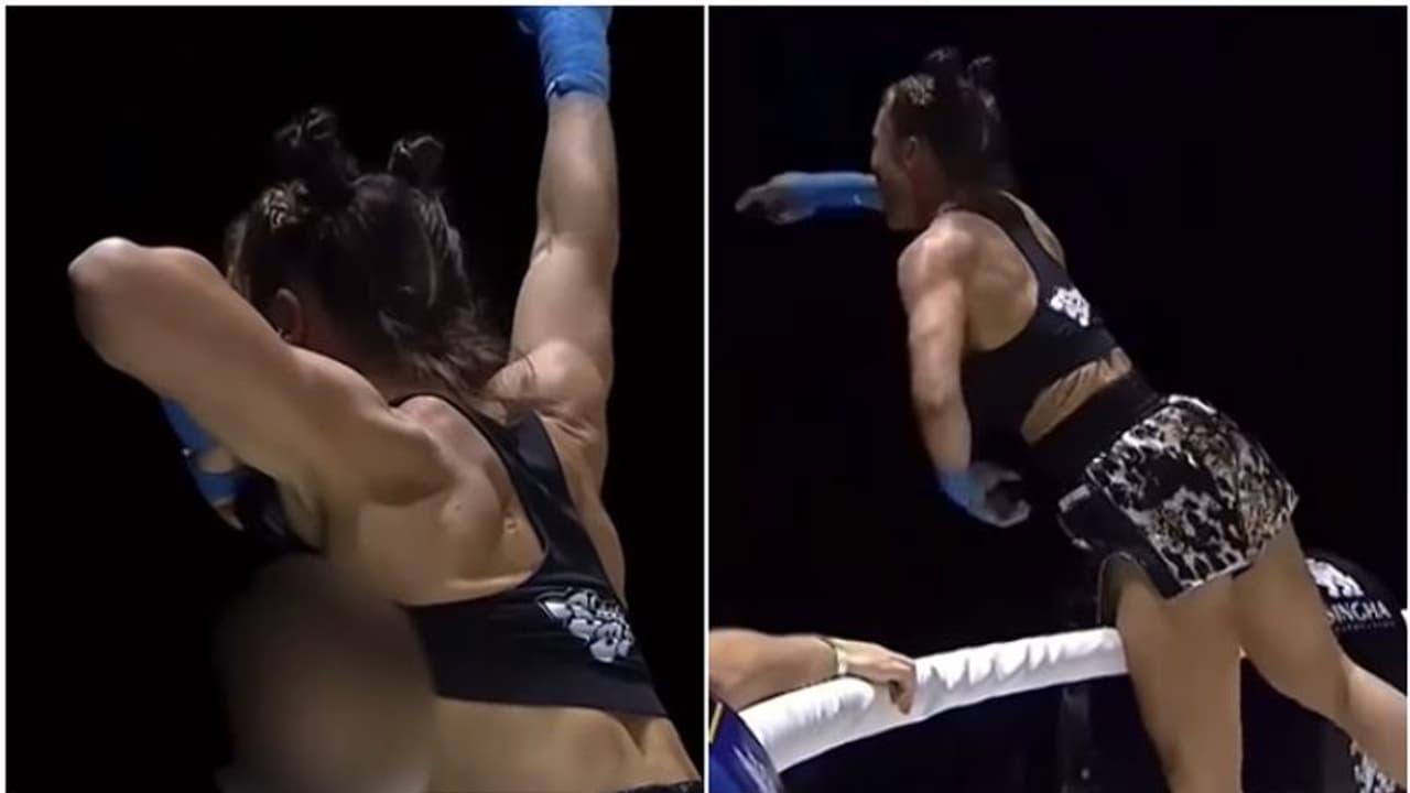 জয়ের আনন্দে দর্শকদের দেখালেন স্তনযুগল, মহিলা কিক বক্সারের ভিডিও ঝড় তুলেছে নেট দুনিয়ায় জয়ের আনন্দে দর্শকদের দেখালেন স্তনযুগল, মহিলা কিক বক্সারের ভিডিও ঝড় তুলেছে নেট দুনিয়ায়