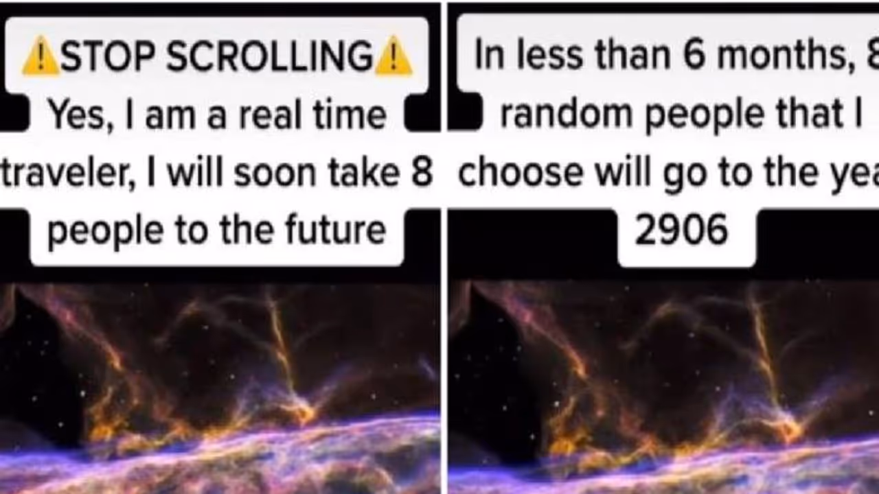 എട്ട് പേരെ 2906 ലേക്ക് കൂട്ടിക്കൊണ്ട് പോകുമെന്ന് 'ടൈം ട്രാവലർ'