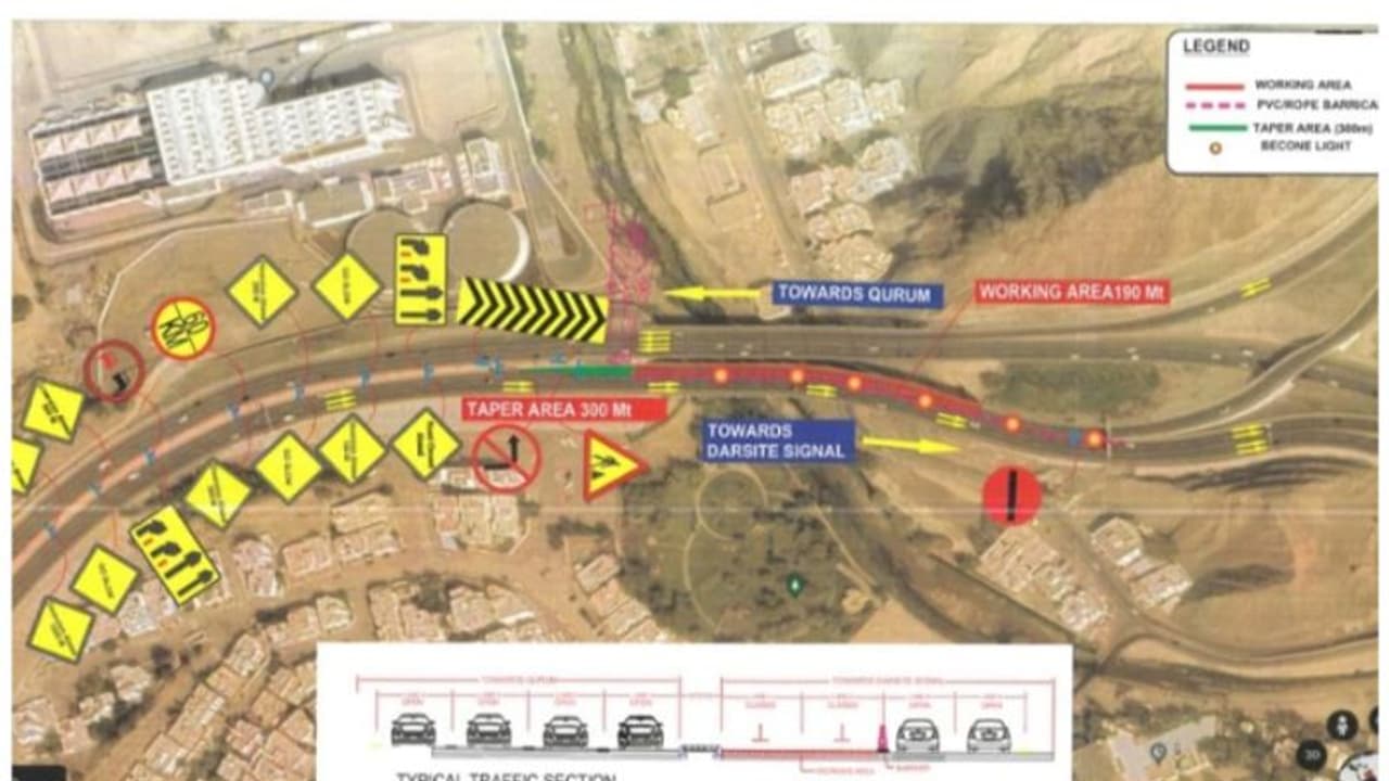മസ്കറ്റിലെ ദാർസൈറ്റ് പാലത്തിന്റെ ഒരു ഭാഗം 30 വരെ താത്കാലികമായി അടച്ചിടും മസ്കറ്റിലെ ദാർസൈറ്റ് പാലത്തിന്റെ ഒരു ഭാഗം 30 വരെ താത്കാലികമായി അടച്ചിടും